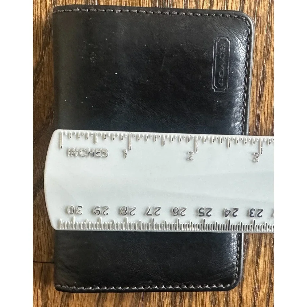 Vintage COACH Bifold Leather Wallet Black Mens Classic Leather Spain